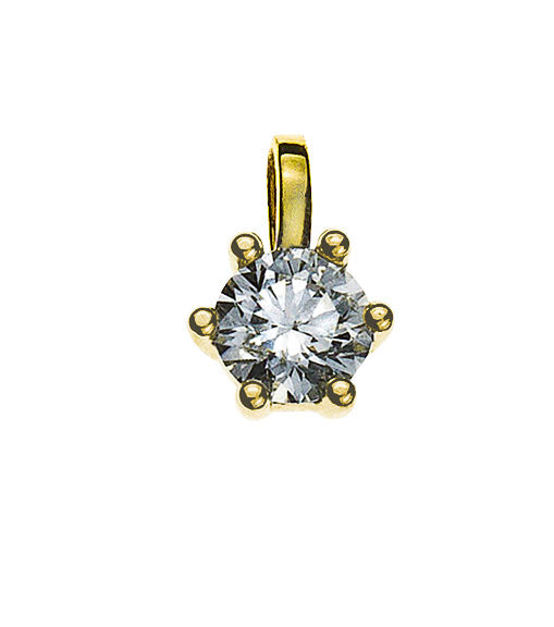 Anhänger Solitär 6-Griff Gelbgold 750 H-SI 0.15 ct.