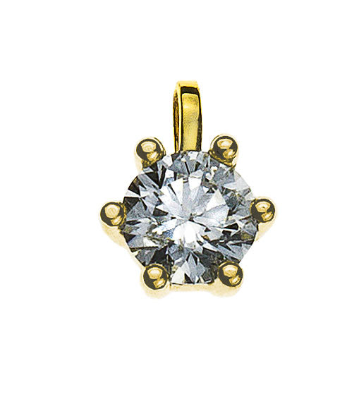 Anhänger Solitär 6-Krappen Gelbgold 750 Diamant 0.50ct.