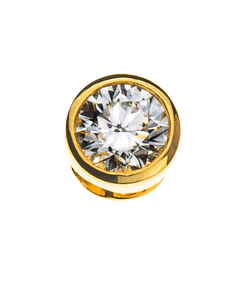 Anhänger Solitär Zargenfassung Diamant Gelbgold 750 0.50 ct.