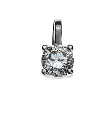 Anhänger Solitär 4-Griff Diamant Weissgold 750 0.10 ct.