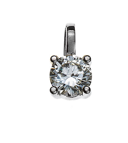 Anhänger Solitär 4-Griff Diamant Weissgold 750 0.15 ct.