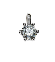 Anhänger Solitär 6-Griff-Fassung Weissgold 750 0.15 ct.
