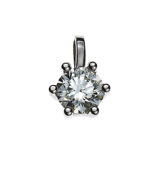 Anhänger Solitär 6-Griff-Fassung Weissgold 750 0.20 ct.