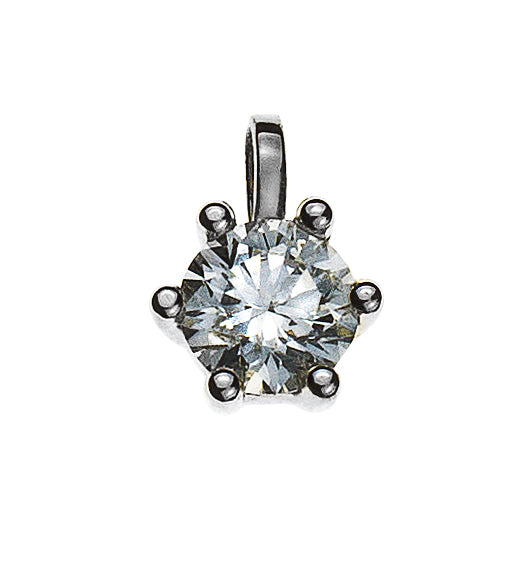 Anhänger Solitär 6-Griff-Fassung Weissgold 750 0.33 ct.
