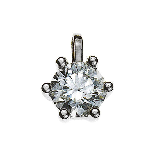 Anhänger Solitär 6-Griff-Fassung Weissgold 750 0.50 ct.