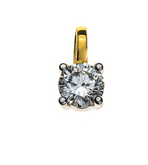 Anhänger Solitär 4-Griff Bicolor Gelb-/Weissgold 750 H-SI 0.10 ct.