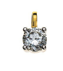 Anhänger Solitär 4-Griff Bicolor Gelb-/Weissgold 750 H-SI 0.25 ct.