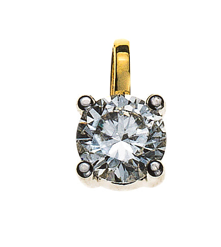 Anhänger Solitär Diamant 0.33ct. 4-Griff Bicolor 750