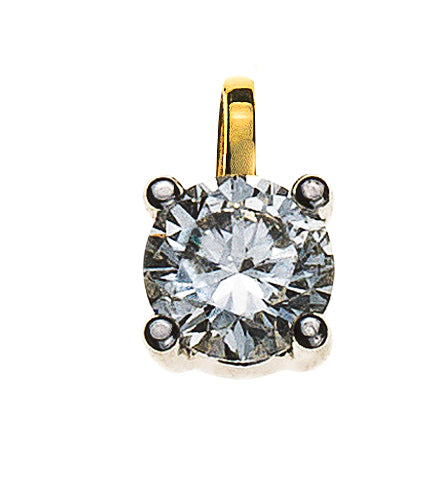 Anhänger Solitär Diamant 0.50ct. 4-Griff Bicolor 750