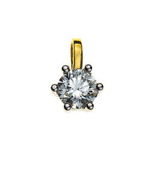 Anhänger Solitär Diamant 0.10ct. 6-Griff Bicolor 750