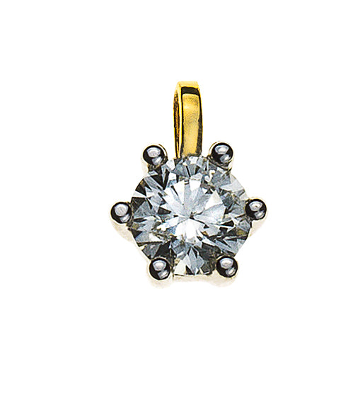 Anhänger Solitär Diamant 0.25ct. 6-Griff Bicolor 750