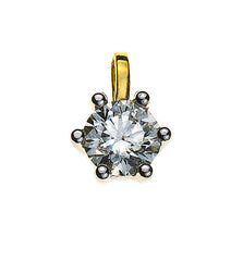 Anhänger Solitär Diamant 0.25ct. 6-Griff Bicolor 750