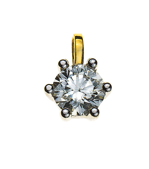 Anhänger Solitär Diamant 0.33ct. 6-Griff Bicolor 750