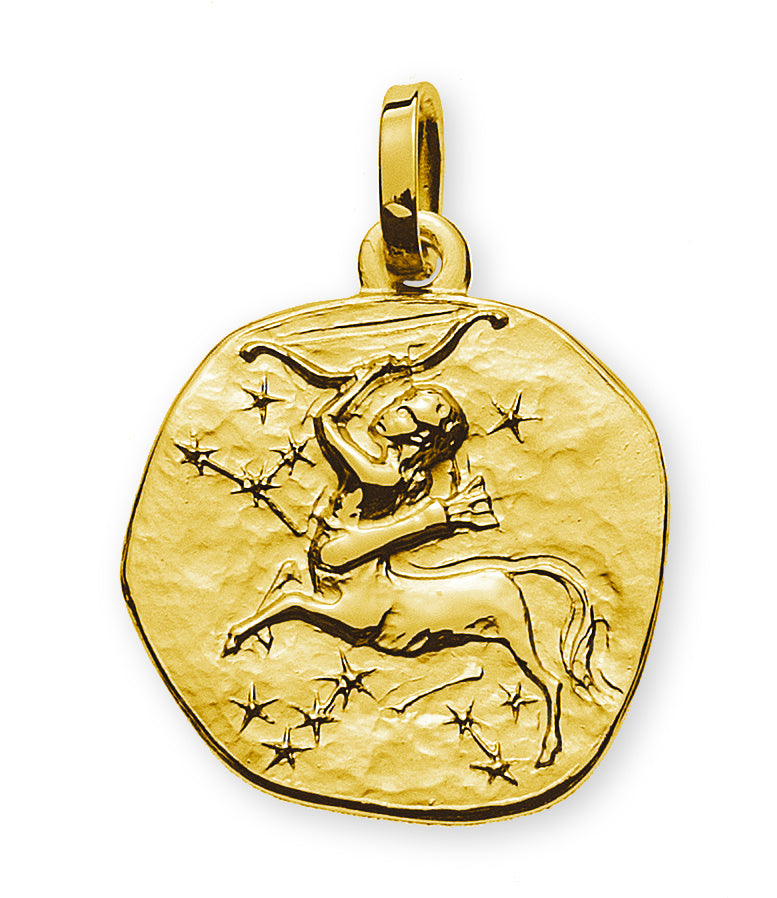 Anhänger Sternzeichen Schütze Gelbgold 750 rundlich 16mm