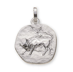 Anhänger Sternzeichen Stier rundlich Weissgold 750