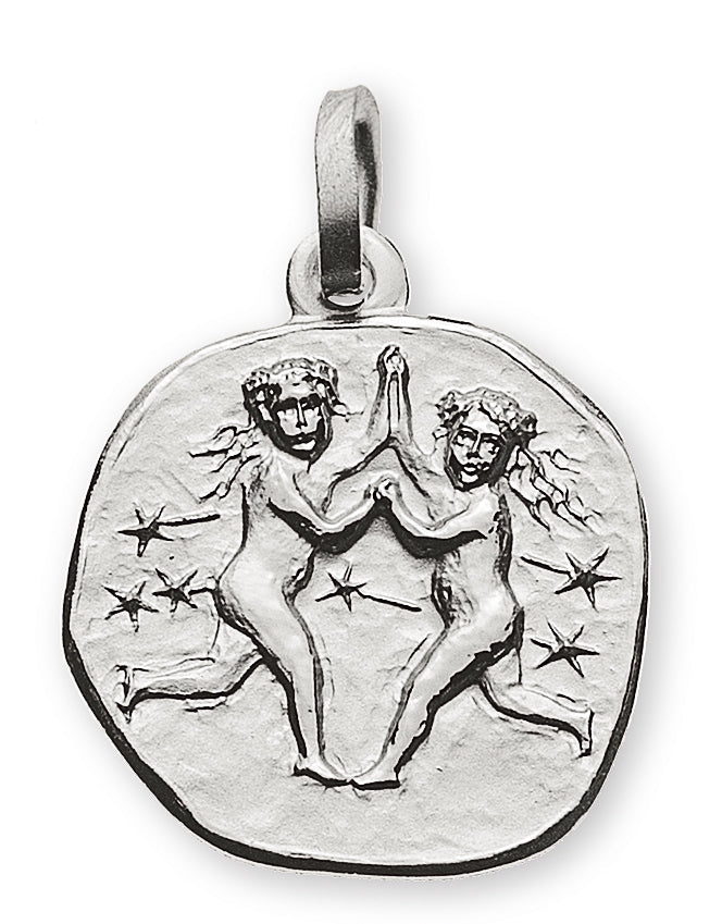 Anhänger Sternzeichen Zwillinge rundlich Weissgold 750