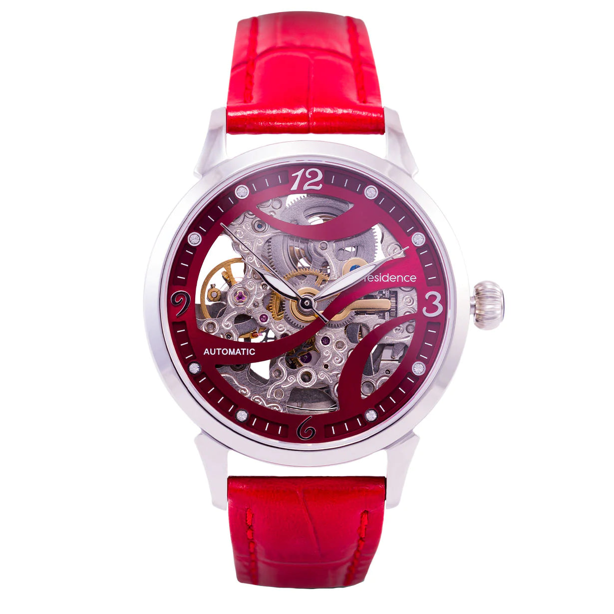 Residence Watches Farbe Uhr Stahl Rot 35mm Damenuhren