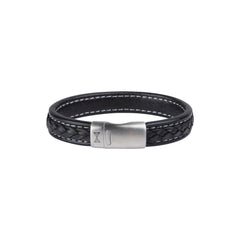 AZE Jewellery Herren-Armband Retro Wave Leder Schwarz