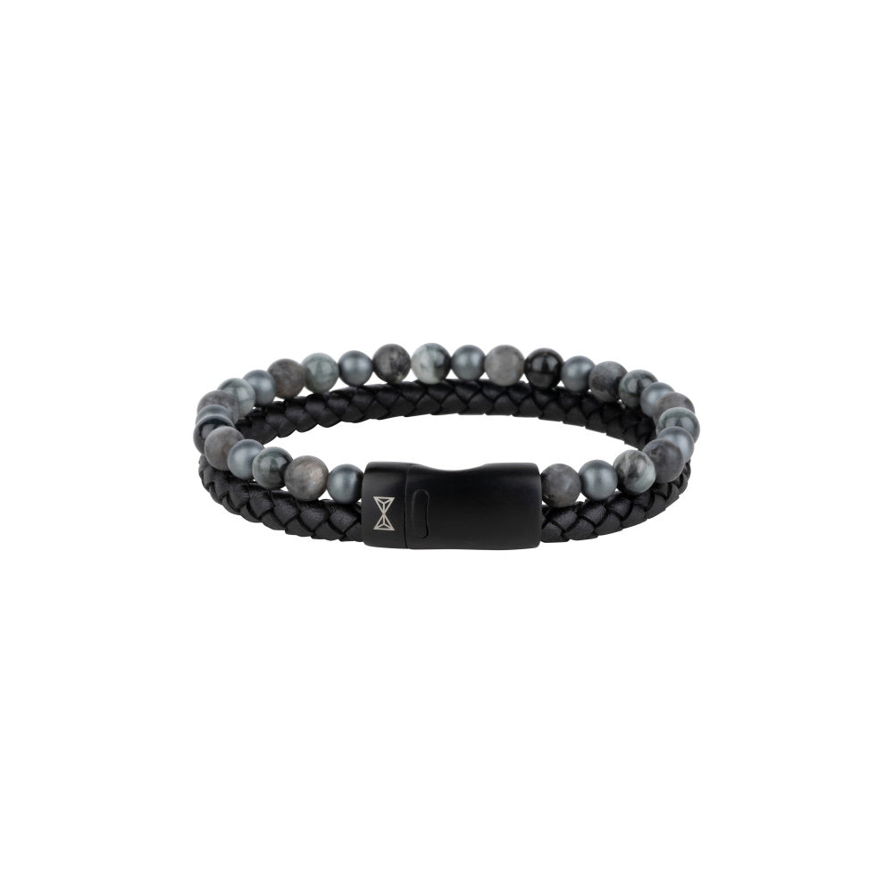 AZE Jewellery Herrenarmband Leder Trivor Schwarz