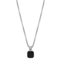 AZE Jewellery Herren Halskette Rolo Onyx Silber