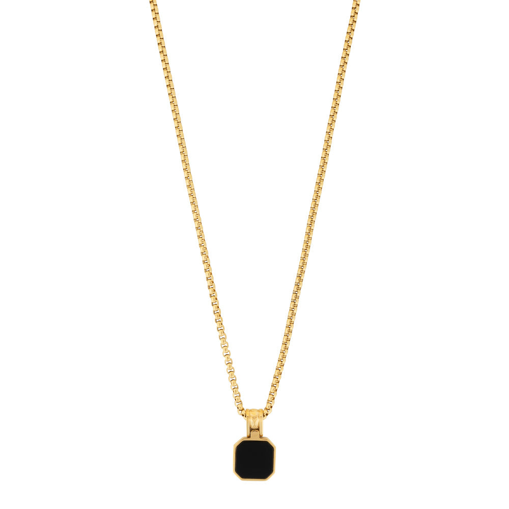 AZE Jewellery Herren Halskette Onyx Rocks Gold