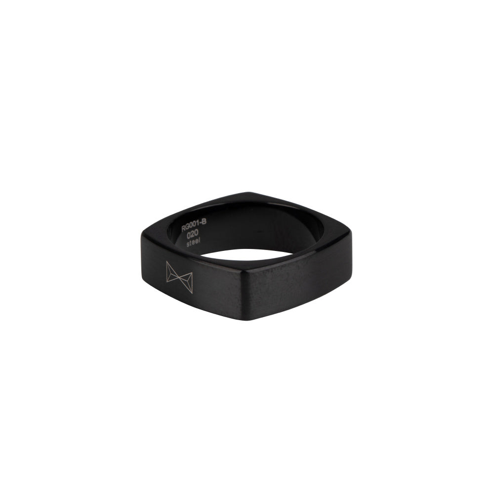 AZE Jewellery Herrenring Carre Noir Schwarz