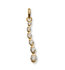 Anhänger Wave Gelbgold 375 mit 6 Zirkonias