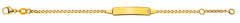 Bébé Armband Stäbchenpanzer diam. Gelbgold 750 mit Gravurplatte lang
