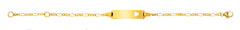 Armband Figaro diamantiert Gelbgold 750 mit Gravurplatte Herz
