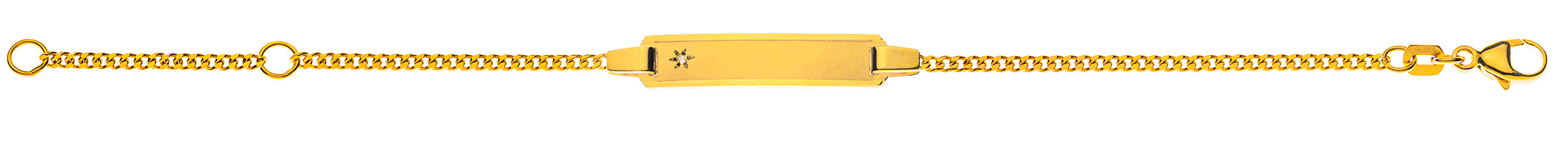 Armband Panzer diamantiert Gelbgold 750 mit gesandeltem Diamant
