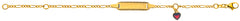 Baby Armband Figaro Gelbgold 750 mit Gravurplatte