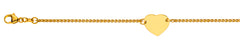 Baby Armband Zopf Gelbgold 750 Herzplatte