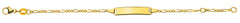 Armband Figaro 3&1 mit rechteckiger Gravurplatte lang Gelbgold 375