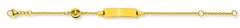 Armband Rundanker Gelbgold 375 mit Babyfüssen und Gravurplatte