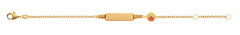 Baby Armband Spiegelanker Gelbgold 375 mit Emaillekronli 14cm