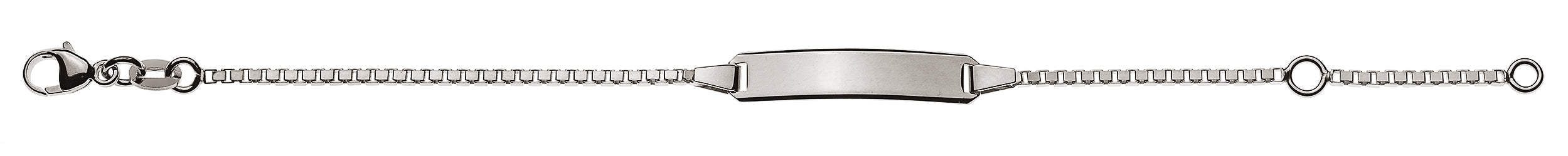 Armband Venezianer diamantiert Weissgold 375 mit Gravurplatte