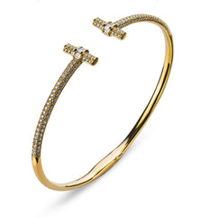 Offener Armreif Gelbgold 750 Diamanten
