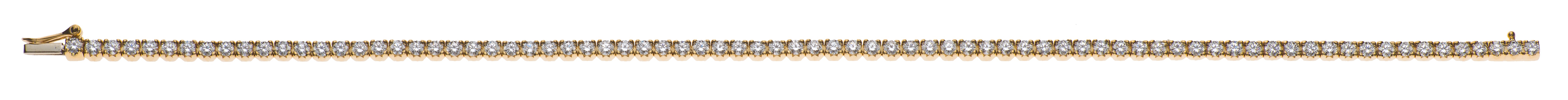 Tennisarmband mit 82 Brillanten Gelbgold 750