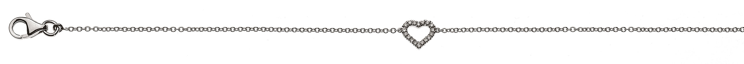 Armband Herz mit 18 Brillanten Weissgold 750