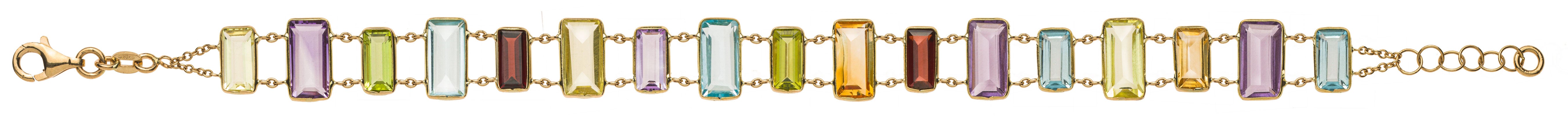 Armband Gelbgold 750 mit Multicolor Farbsteinen