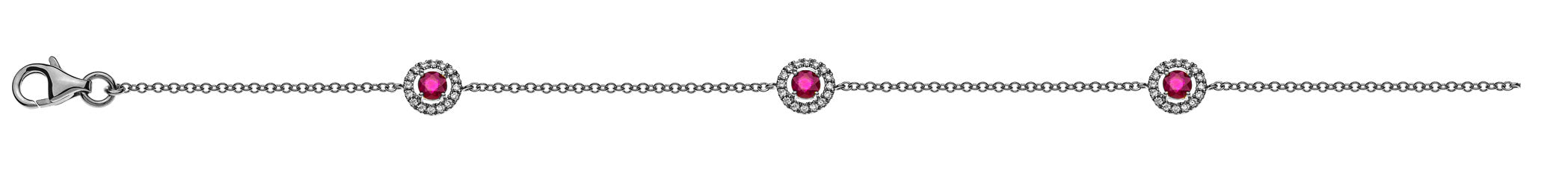 Armband Weissgold 750 Rubine Brillanten 19cm