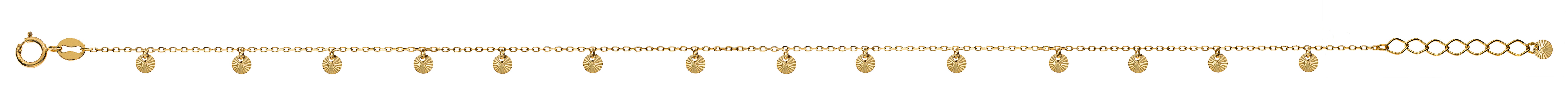 Fusskette Gelbgold 750 mit 15 Goldplaettli 24cm