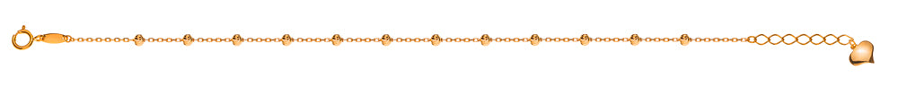 Armband Rotgold 750 Anker geschliffen 12 Kugeln 2.5mm 19cm