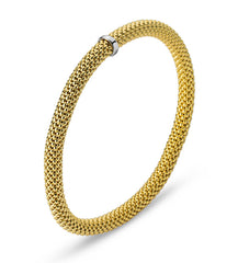 Flex Armband Bicolor 750 Gelb- Weissgold geflochten