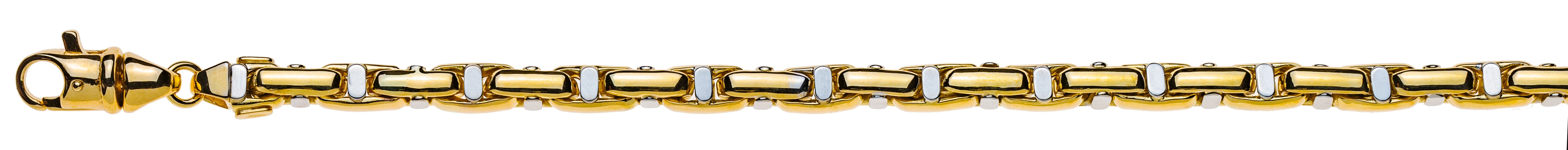 Collier Bicolor Stäbchenanker Gelb-/Weissgold 750 5.0mm 50cm