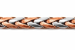 Armband Bicolor Rot-/Weissgold 750 Zopfmuster 5.2mm 19cm
