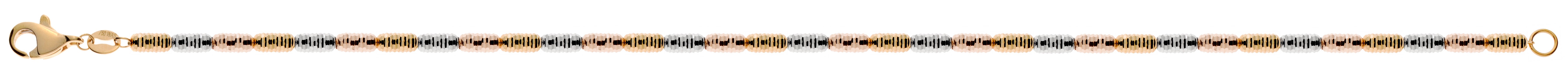 Armband Tricolor Gold 750 Tubegeschliffen 19cm