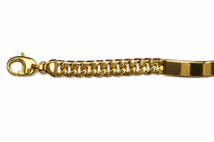 Panzer ID Armband geschliffen Gelbgold 750 7,0mm 19cm