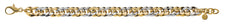Armband Englischpanzer Bicolor 750 Gelb- Weissgold 8mm 19cm