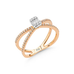 Roségold-Ring mit Diamanten - BYZ0004027